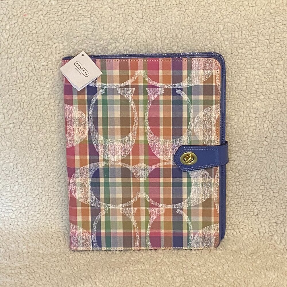 Coach Multicolor Plaid Signature Print Tablet Case – NWT